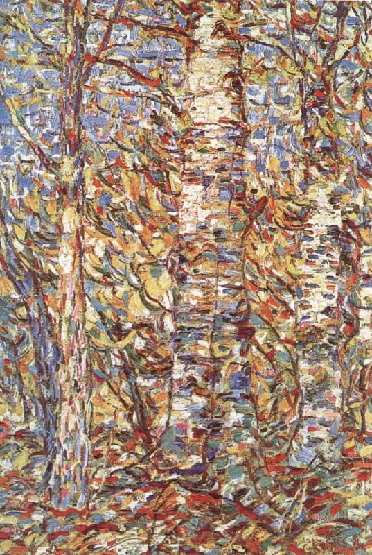 Christian Rohlfs Birch wood Norge oil painting art